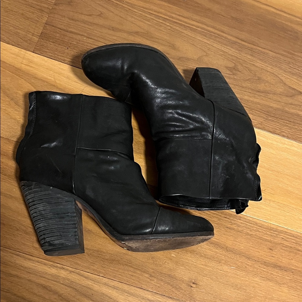 rag & bone Black Leather Newbury Bootie